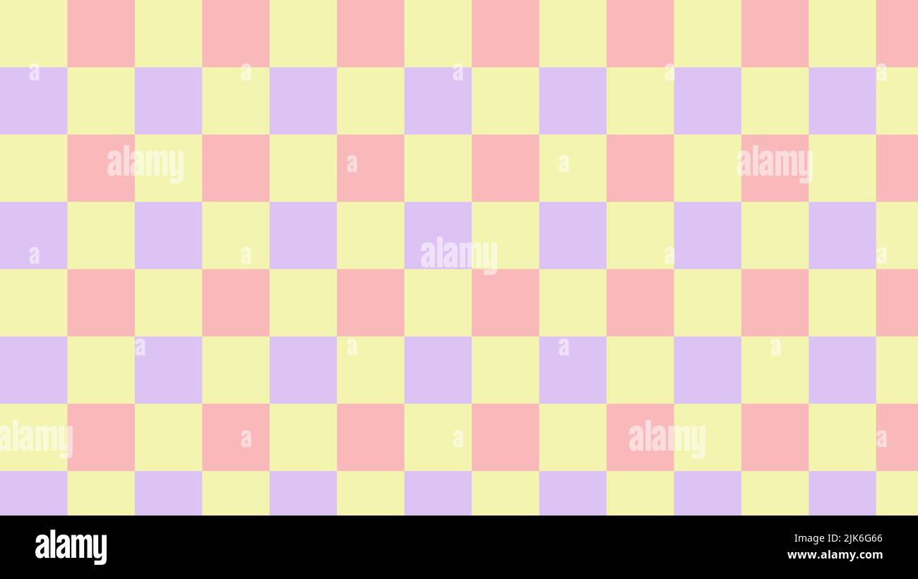 cute pastel pink, purple and yellow checkers, gingham, plaid, aesthetic  checkerboard wallpaper illustration, perfect for wallpaper, backdrop,  postcard Stock Photo - Alamy
