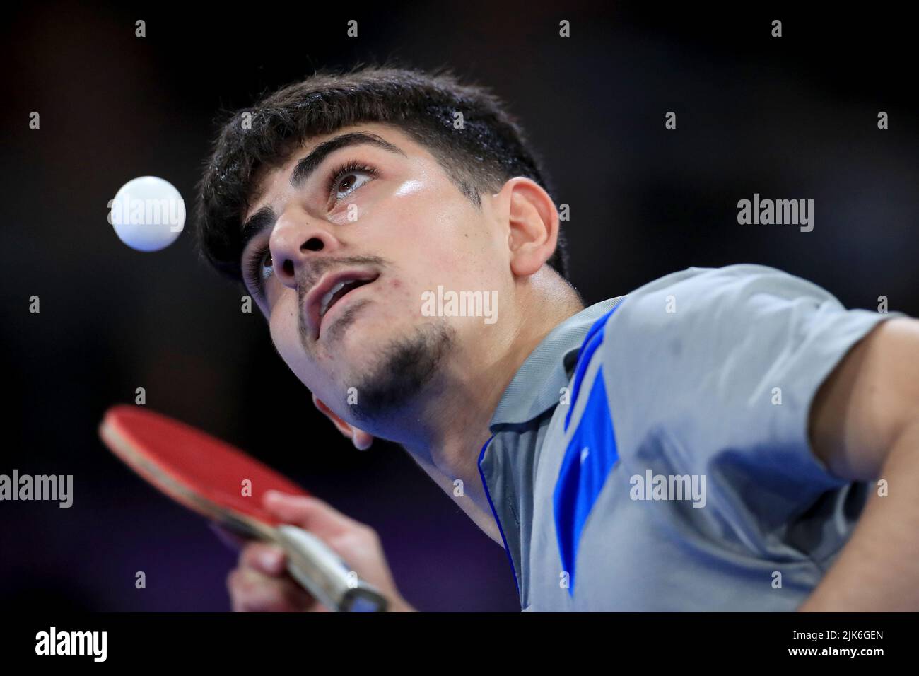 Cyprus' Sharpel Elia in action against England's Paul at The NEC on day  three of the 2022 Commonwealth Games in Birmingham. Picture date: Sunday  July 31, 2022 Stock Photo - Alamy