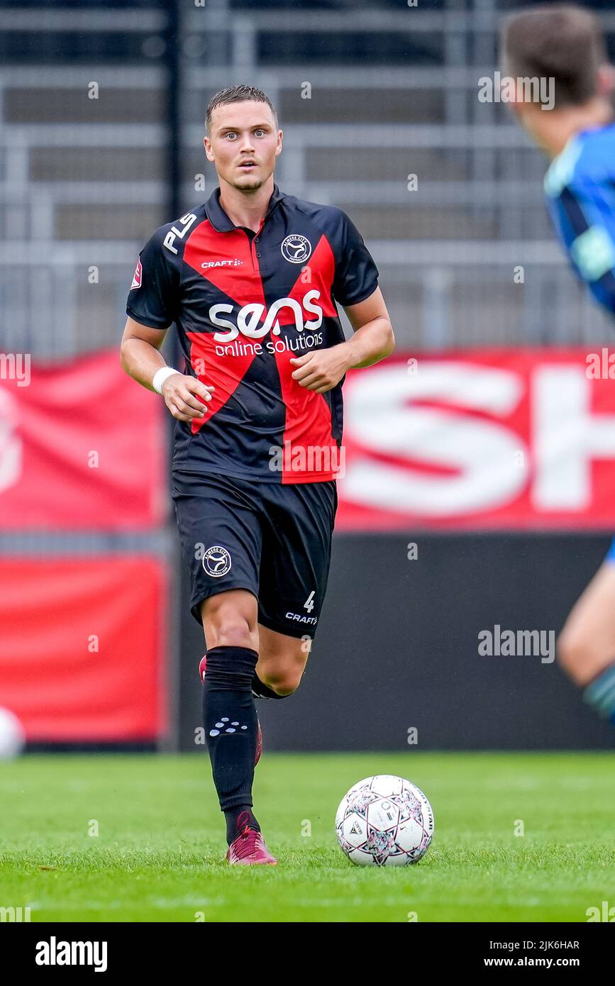 ALMERE, NETHERLANDS - JULY 31: Damian van Bruggen of Almere City FC during  the Preseason Friendly match between Almere City FC and Ajax at Yanmar  Stadion on July 31, 2022 in Almere,