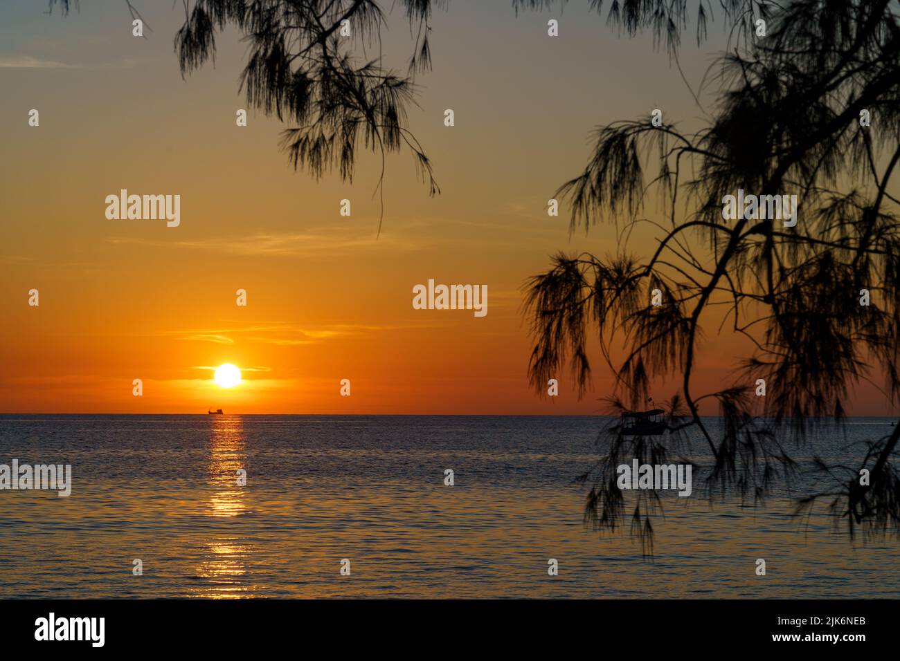 Cambodia. Koh Rong Samloem Island. Kompong Song Province, Sihanoukville. Sunset Stock Photo