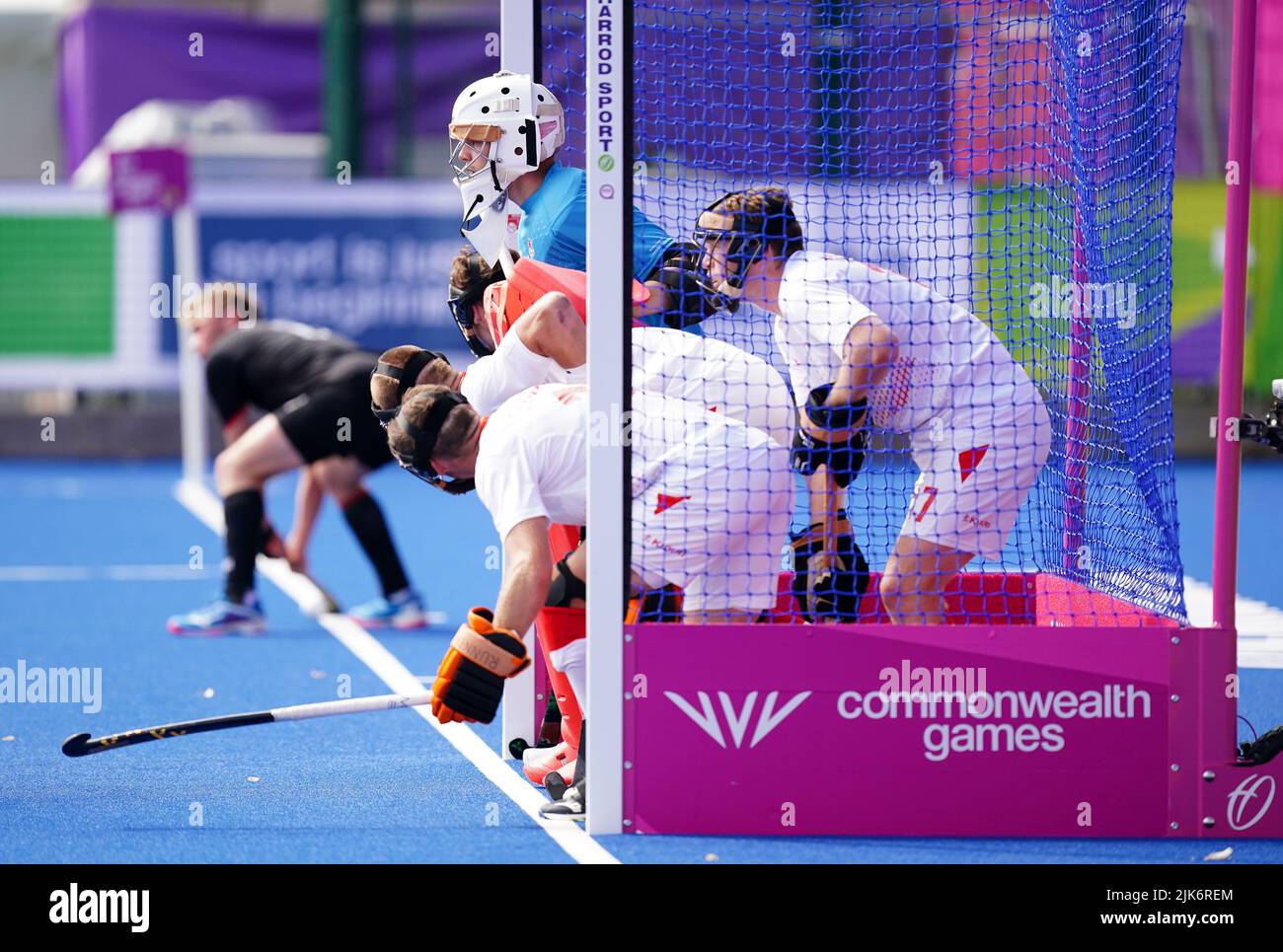 England goalkeeper Oliver Payne at the University of Birmingham Hockey