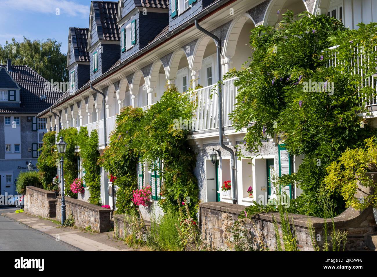 Margarethenhöhe historic garden city or suburb created by Margarethe Krupp, Essen, Ruhr Area, North Rhine-Westphalia, Germany Stock Photo