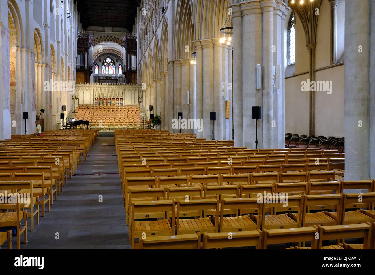 St Albans cathedral, interior, Hertfordshire Stock Photo