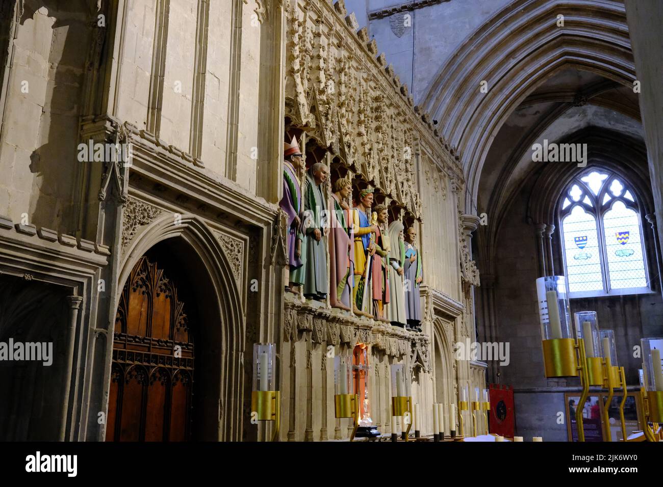 St Albans cathedral, interior, Hertfordshire Stock Photo Alamy