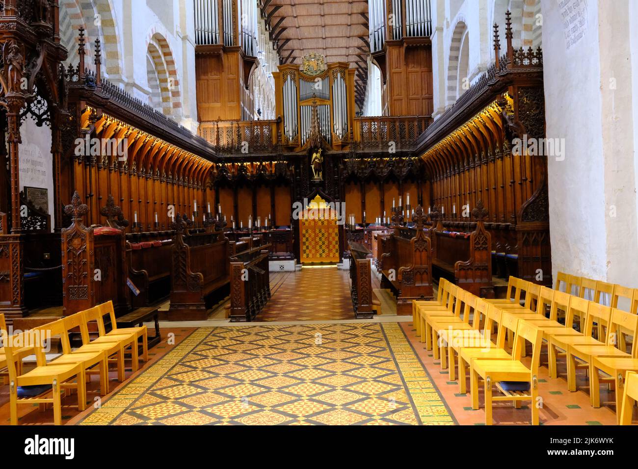 St Albans cathedral, interior, Hertfordshire Stock Photo