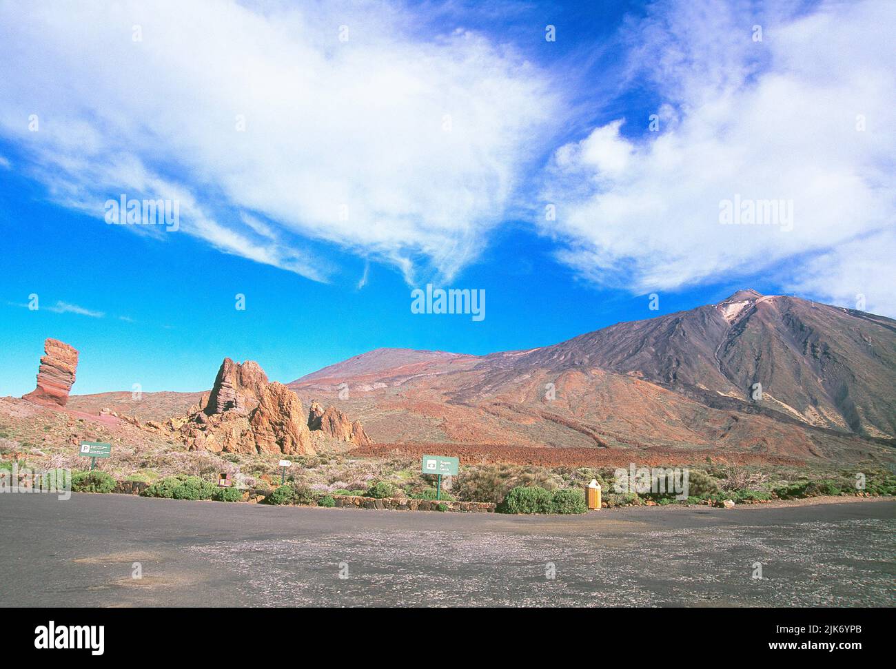 Teide and Roques de Garcia. Teide National Park, Tenerife island, Canary Islands, Spain. Stock Photo