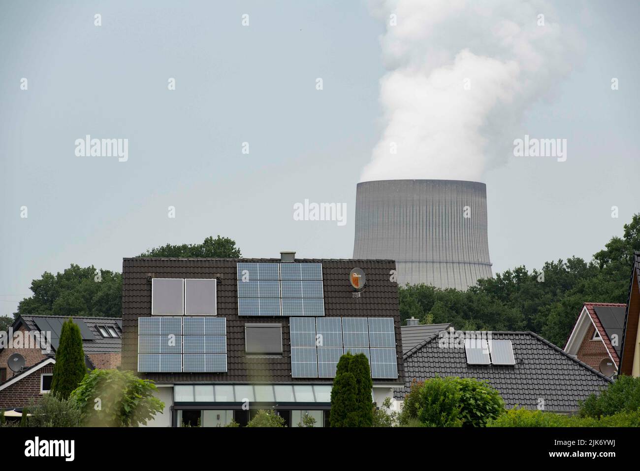 Lingen, Germany. 31st July, 2022. View of the Emsland nuclear power