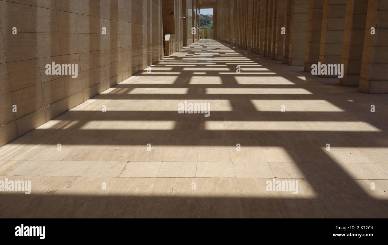 the Images of the Shadows. The modern Building of the Archaeological Museum of Sanliurfa Turkey, from Pre-pottery Neolithic to Roman Era. Stock Photo