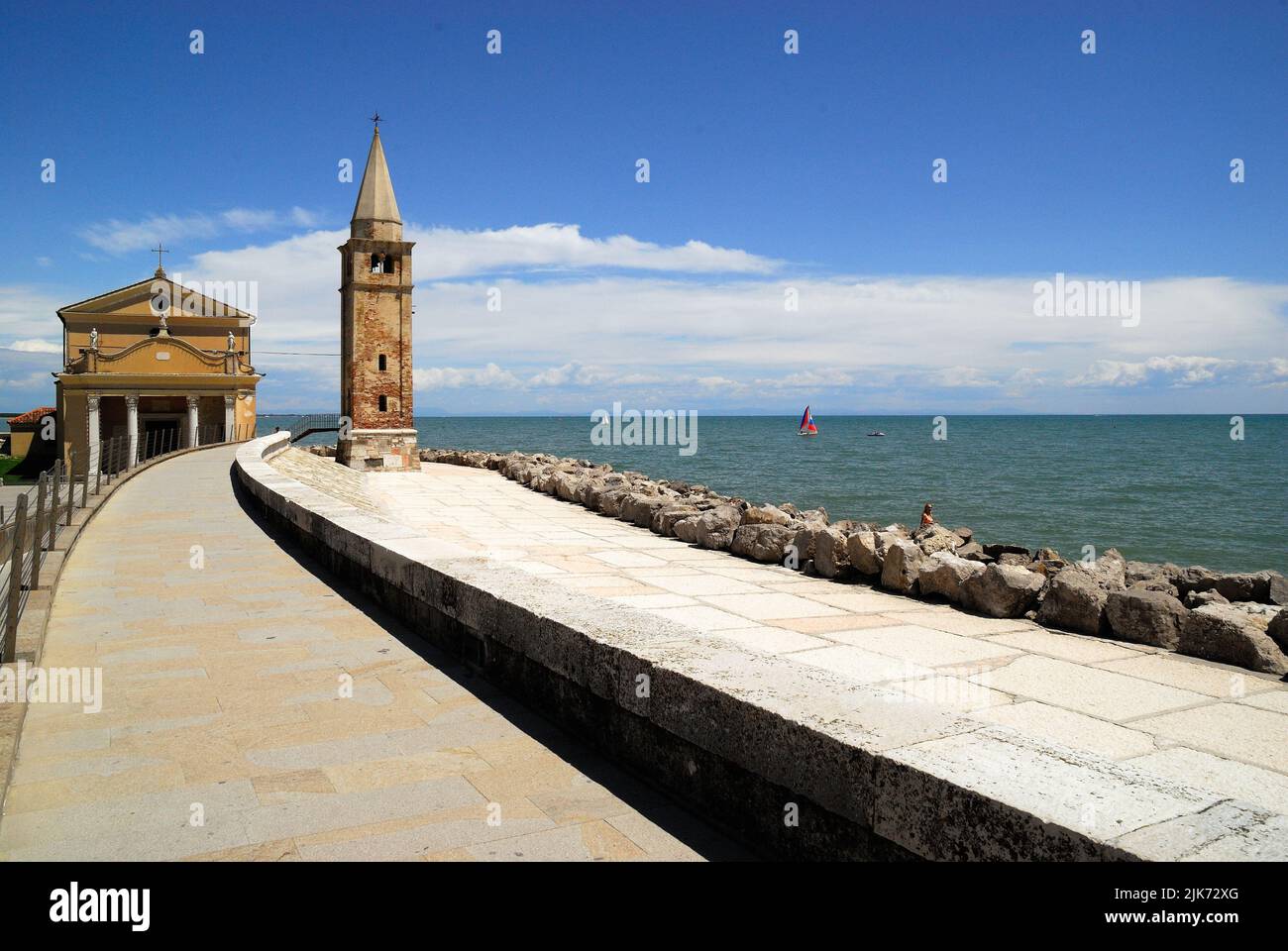 Caorle, Veneto, Italy : the Madonna dell' Angelo church.Caorle is a charming tourist town on the Venetian coast. Stock Photo