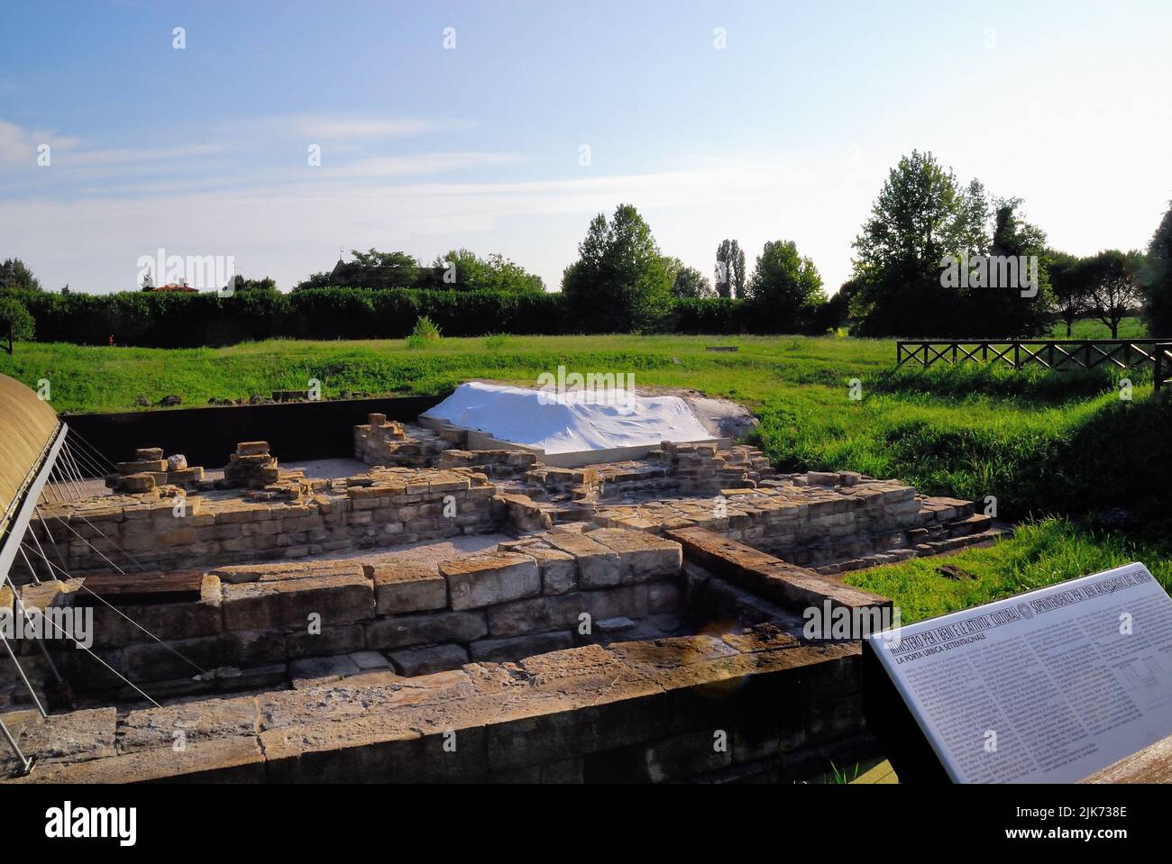 The archaeological area of AAltinum. Altinum  was an ancient town of the Veneti, close to the mainland shore of the Lagoon of Venice. It was also close to the mouths of the rivers Dese, Zero and Sile. A flourishing port and trading centre during the Roman period, it was destroyed by Attila in 452. Stock Photo