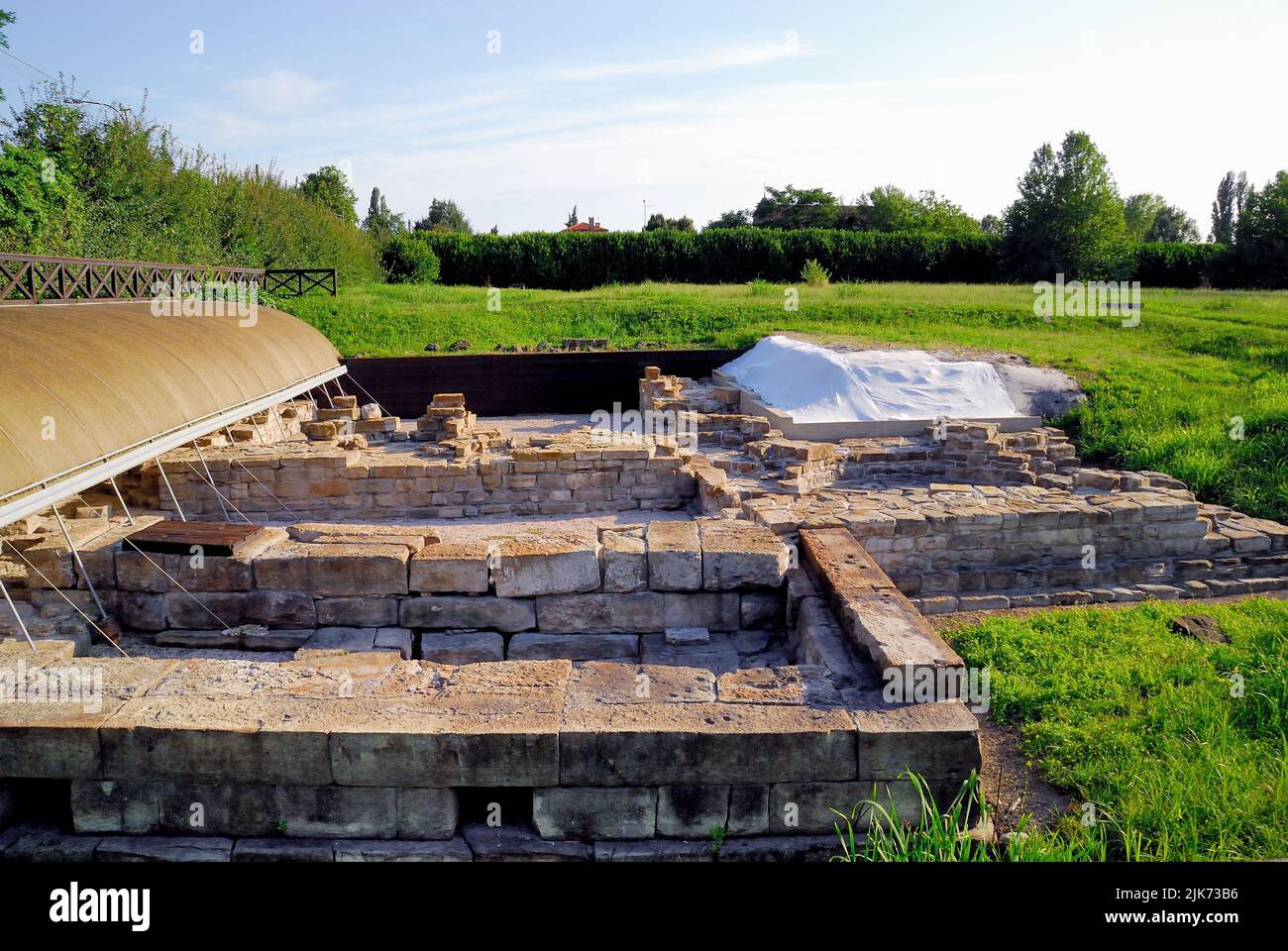 The archaeological area of AAltinum. Altinum  was an ancient town of the Veneti, close to the mainland shore of the Lagoon of Venice. It was also close to the mouths of the rivers Dese, Zero and Sile. A flourishing port and trading centre during the Roman period, it was destroyed by Attila in 452. Stock Photo