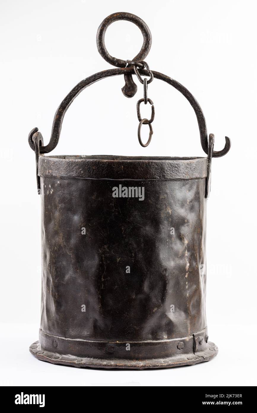Old iron bucket for well Stock Photo Alamy