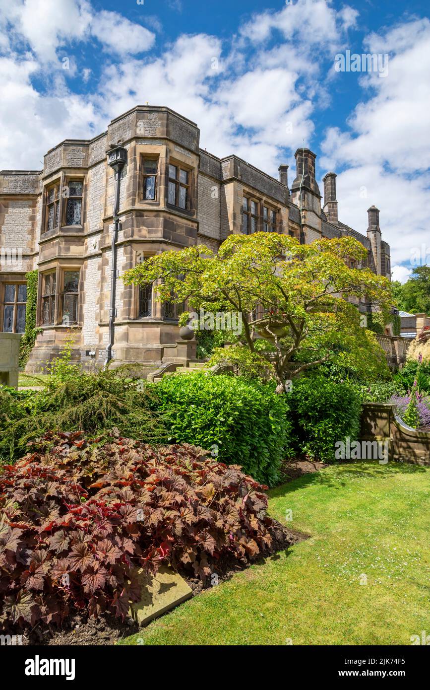 Thornbridge Hall and gardens near Bakewell in the Peak District, Derbyshire, England. Stock Photo