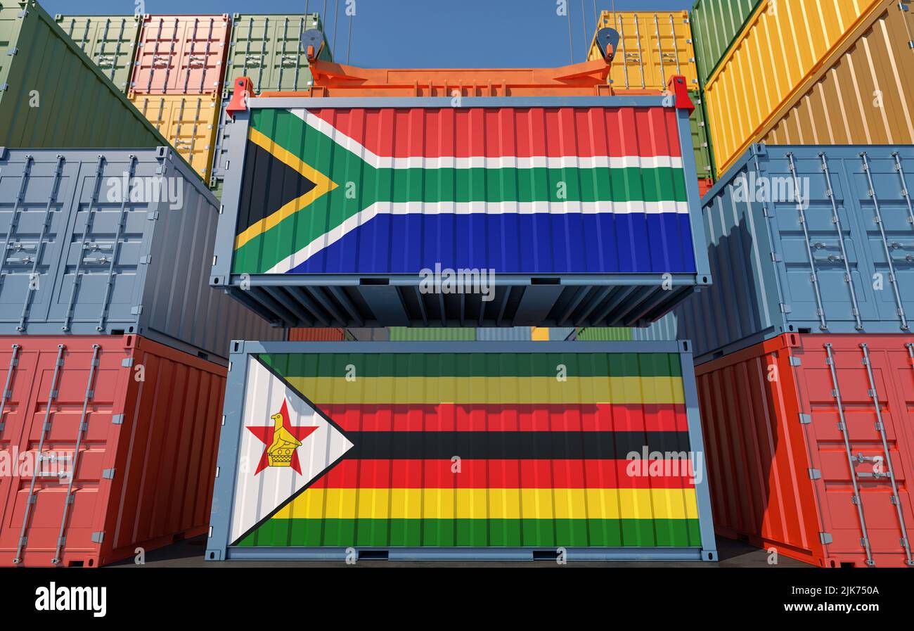Cargo containers flags south hi-res stock photography and images - Alamy