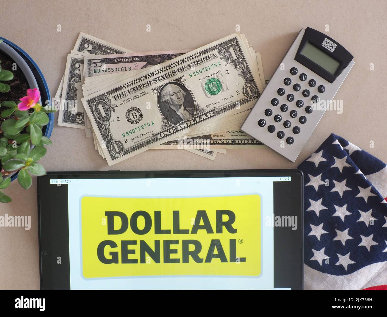 In this photo illustration, Dollar General Corporation logo seen