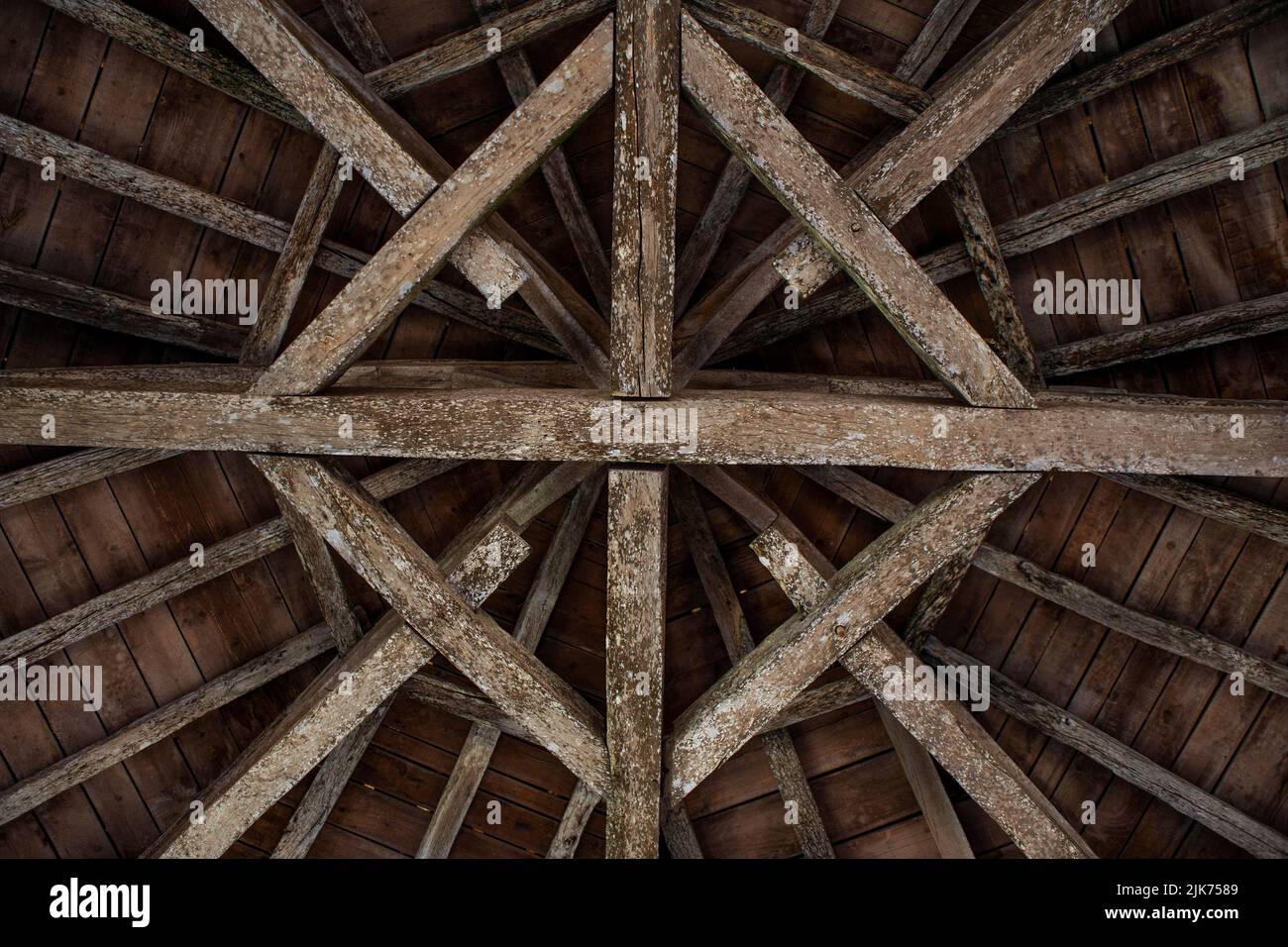 View of an old wooden framework Stock Photo