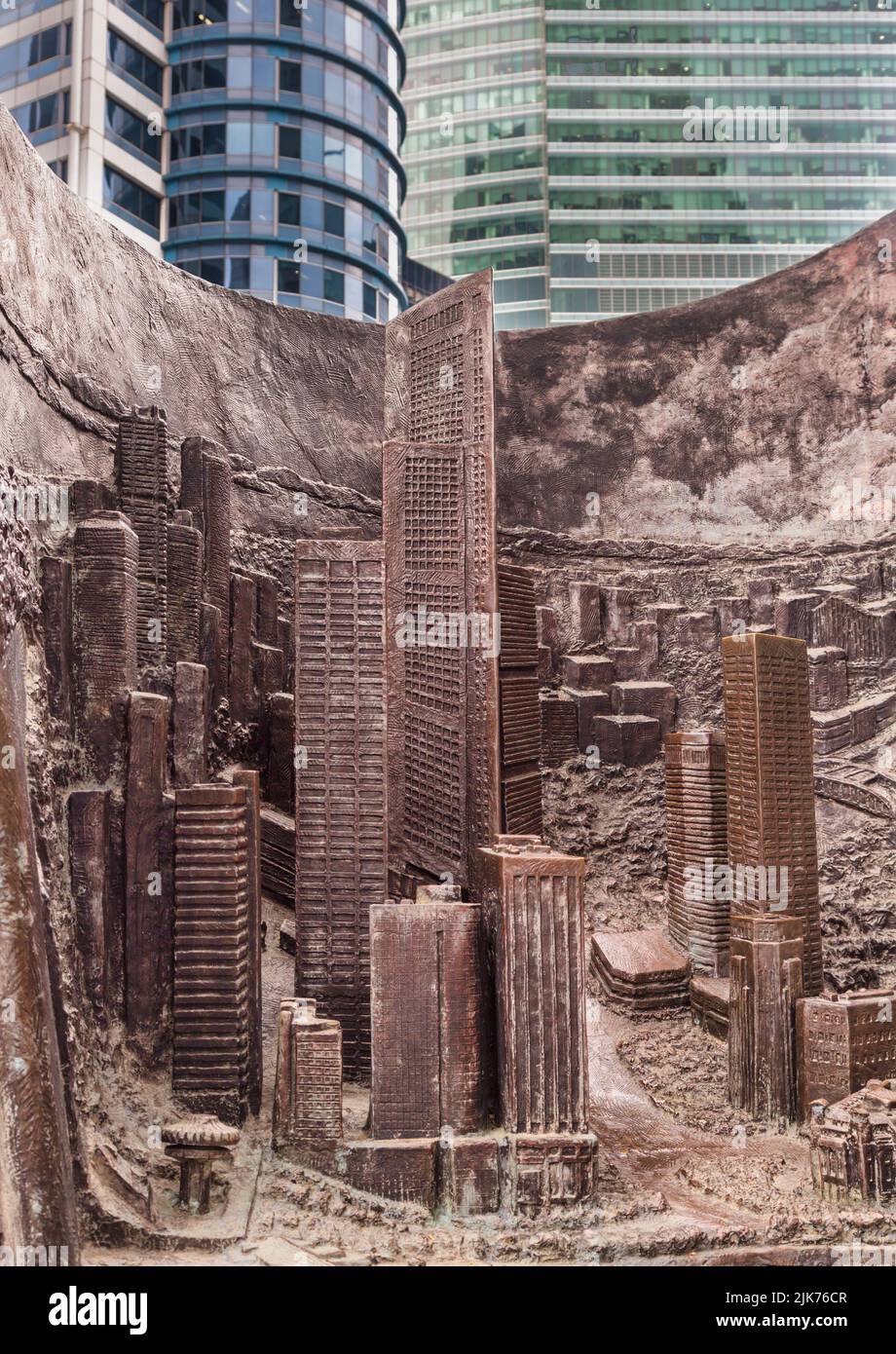 Detail of sculpture entitled Progress and Advancement by Taiwanese artist Yuyu Yang, also kown as Yang Ying-Feng, 1926 - 1997, Singapore. Stock Photo