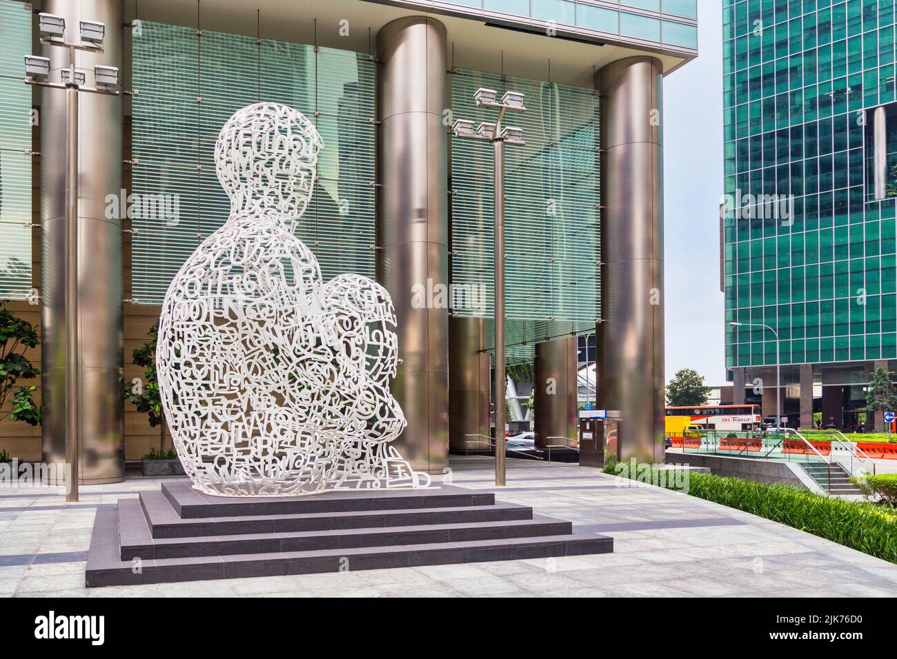 Singapore Soul sculpture by Spanish artist Jaume Plensa, b. 1955, Singapore. Stock Photo