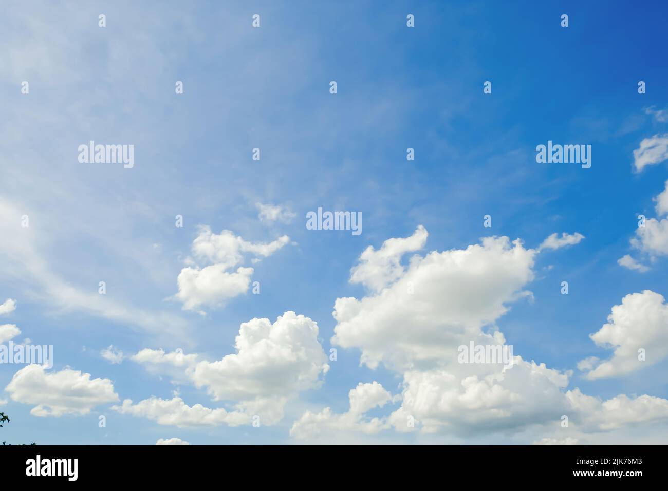 Panorama blue sky background with tiny clouds Stock Photo - Alamy