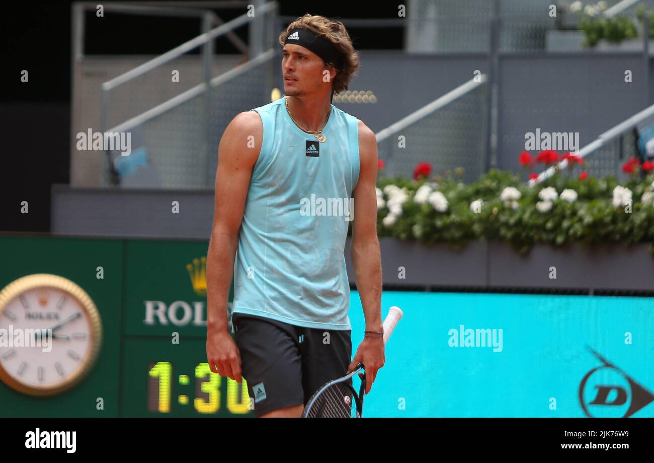 Alexander Zverev of Germany during the Mutua Madrid Open 2022 tennis ...