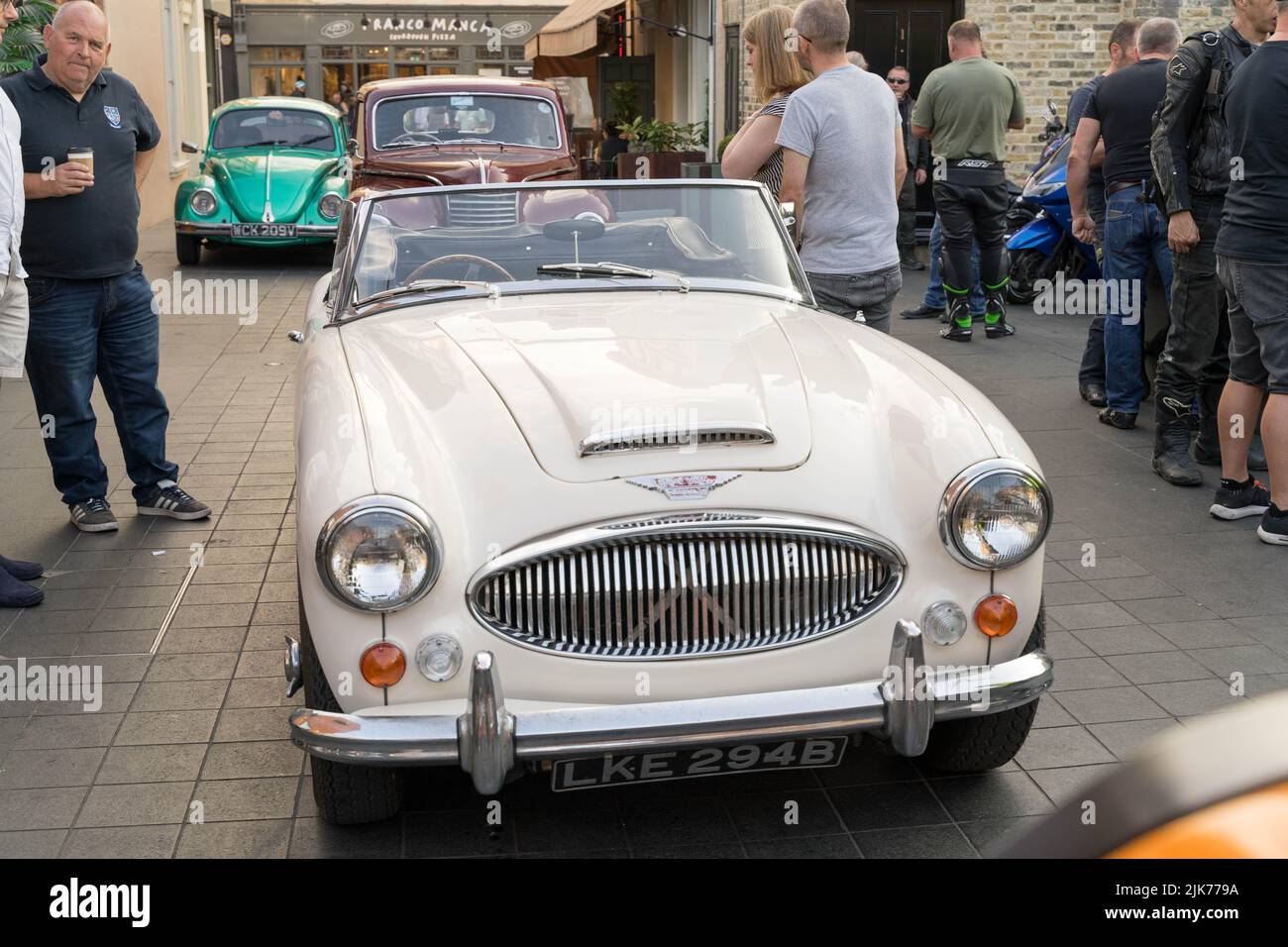 'Park it in the Market' classic car show at Greenwich Market South east London England UK Stock Photo