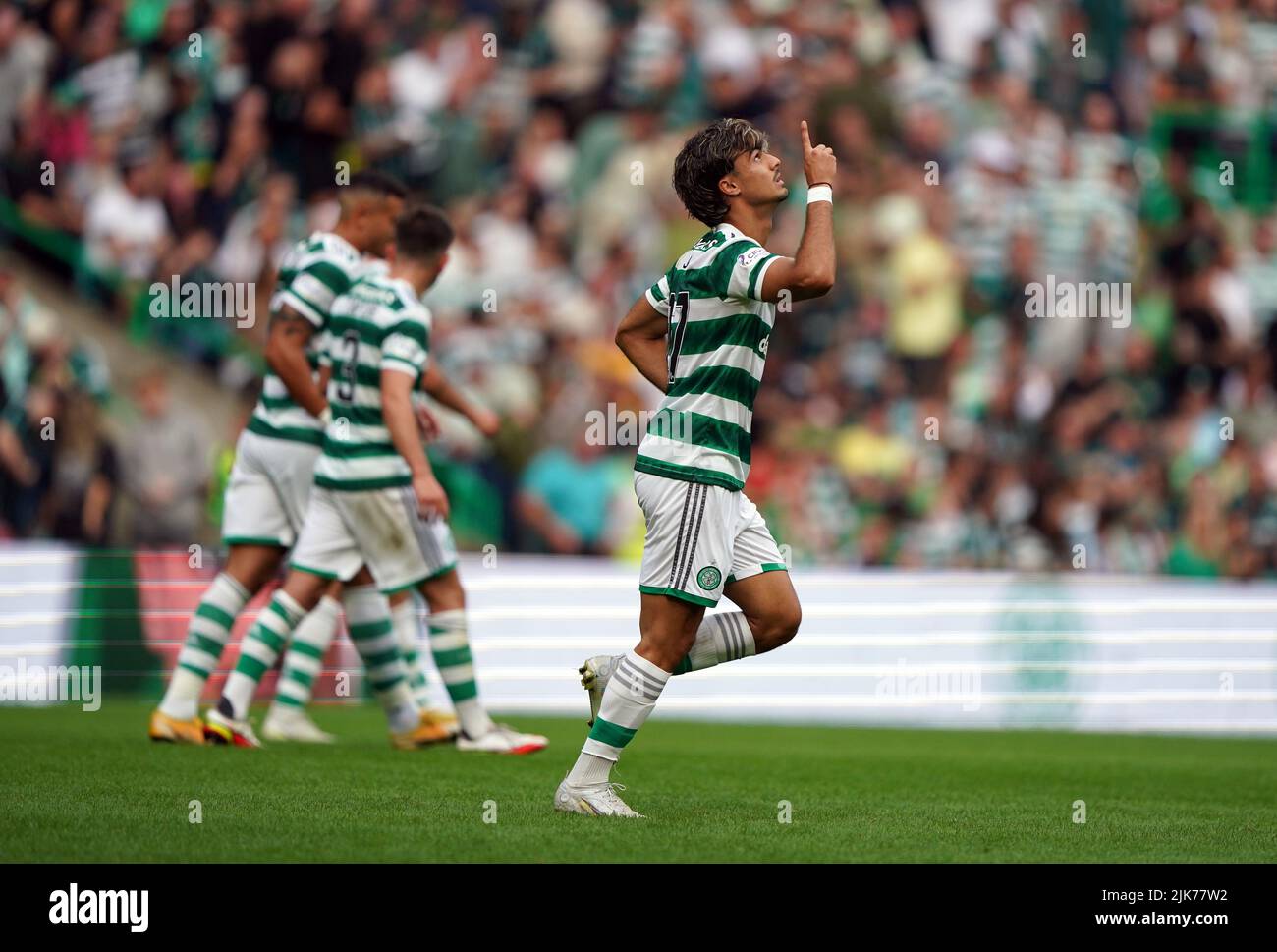 Celtic's Joao Neves Filipe Jota celebrates scoring their side's