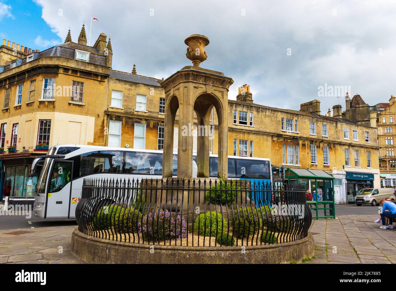 view of the historic streets of Baththe largest city in the county of Somerset, England, known