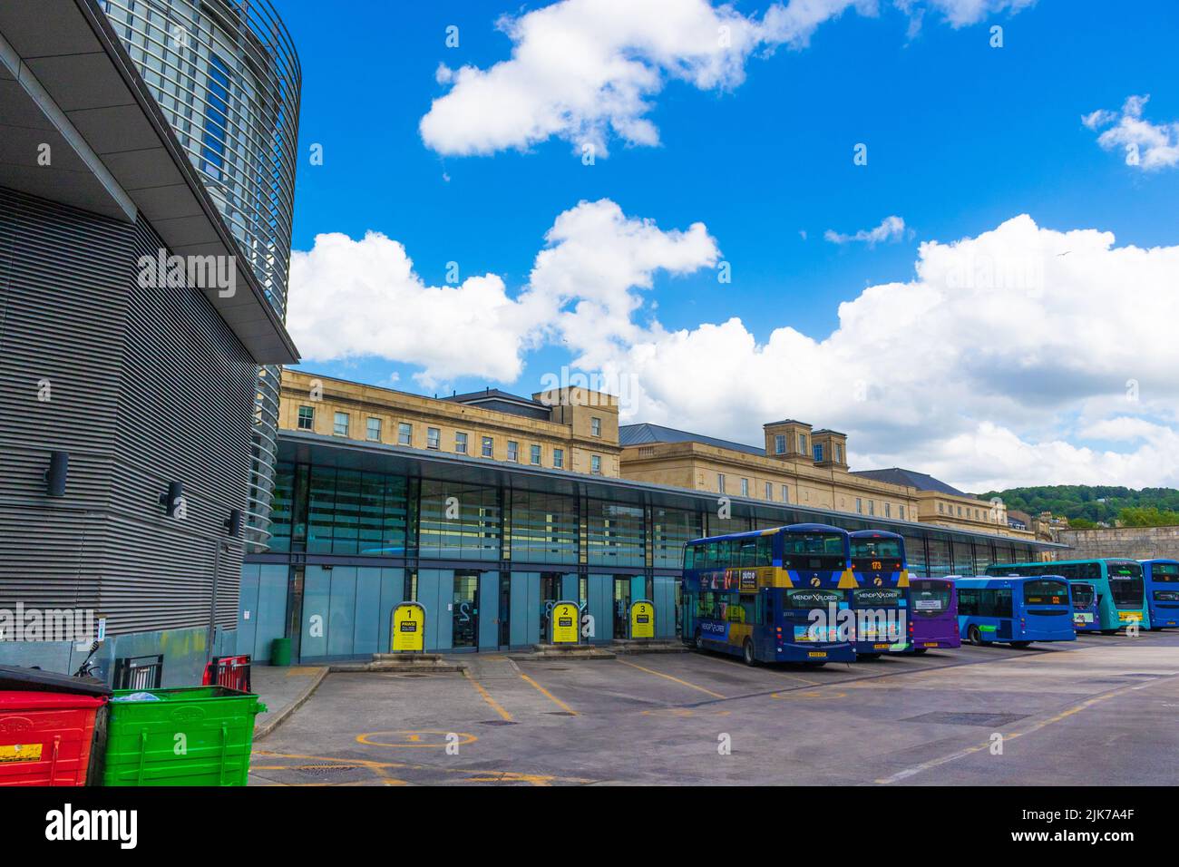 Bath bus station building.Bath is the largest city in the county of
