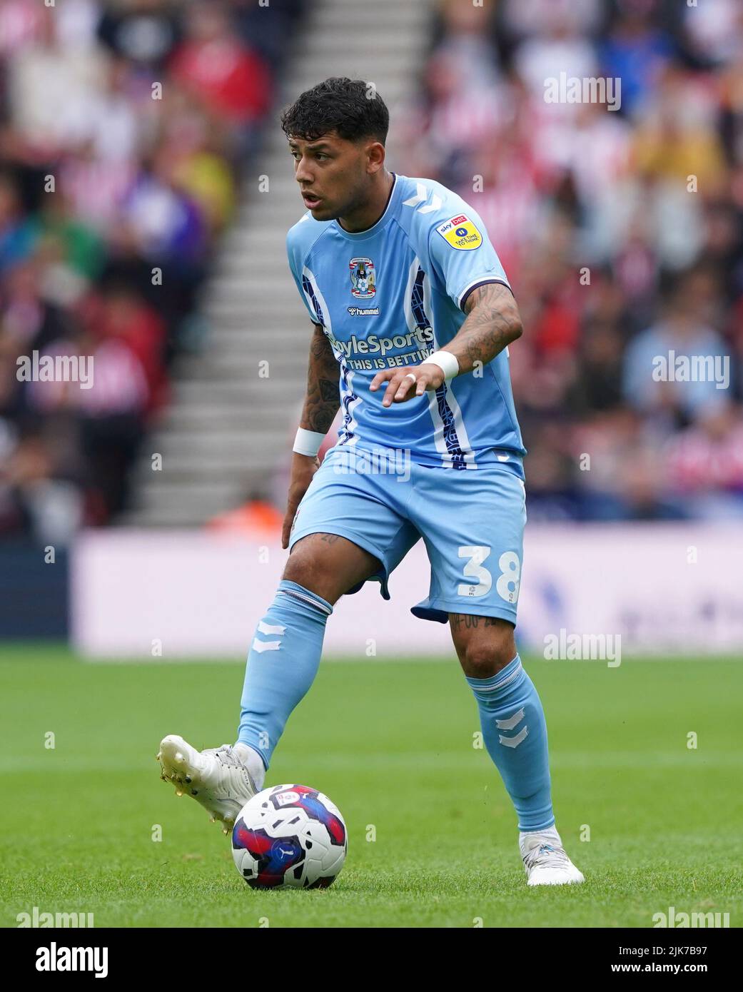 Coventry City's Gustavo Hamer during the Sky Bet Championship match at the Stadium of Light, Sunderland. Picture date: Sunday July 31, 2022. Stock Photo