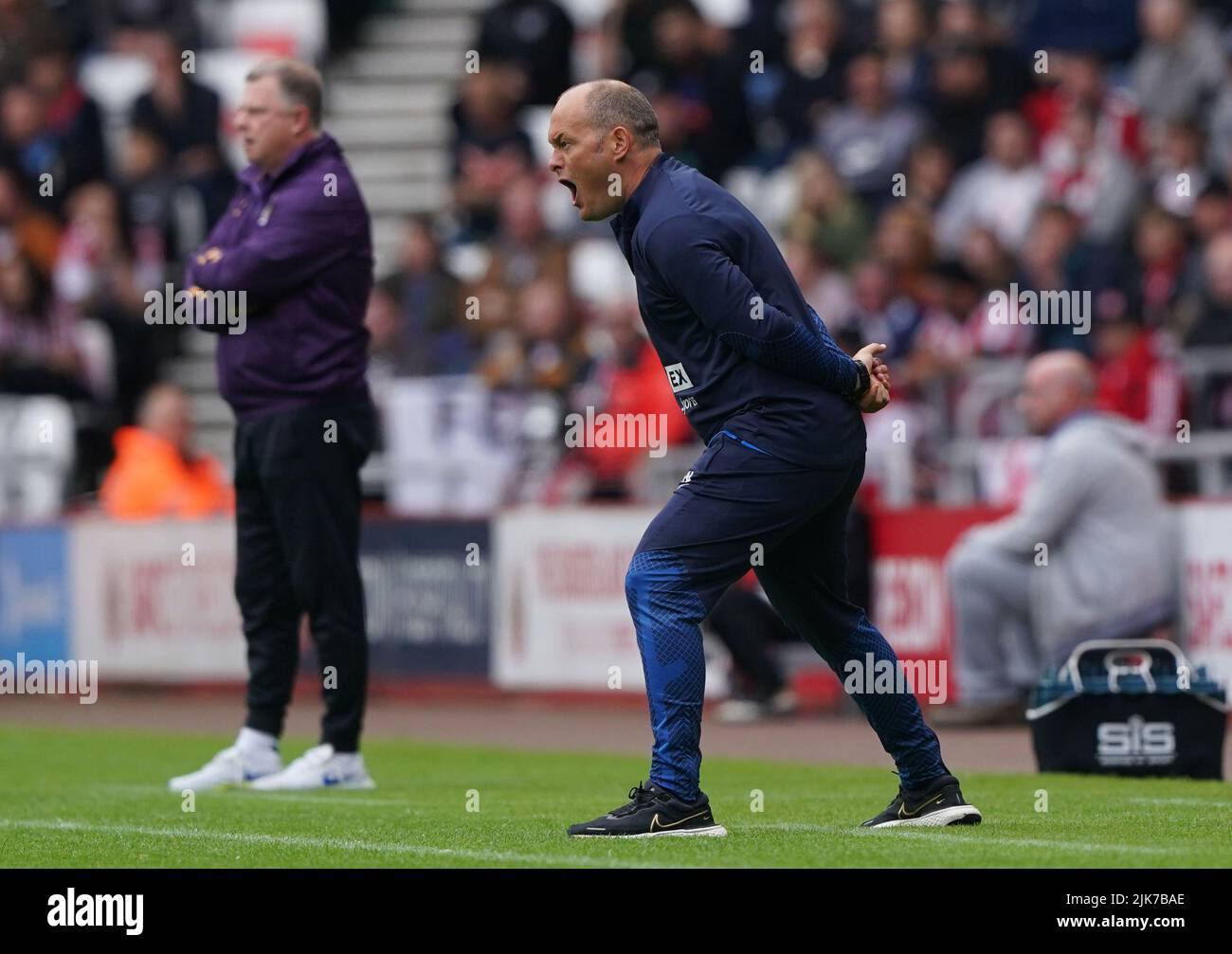 Sunderland manager Alex Neil during the Sky Bet Championship match at the Stadium of Light, Sunderland. Picture date: Sunday July 31, 2022. Stock Photo