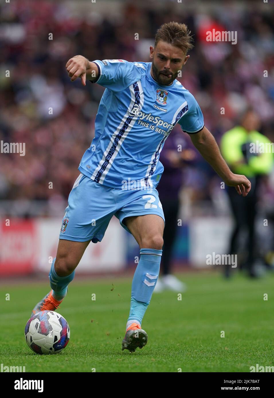 Coventry City's Matt Godden during the Sky Bet Championship match at the Stadium of Light, Sunderland. Picture date: Sunday July 31, 2022. Stock Photo