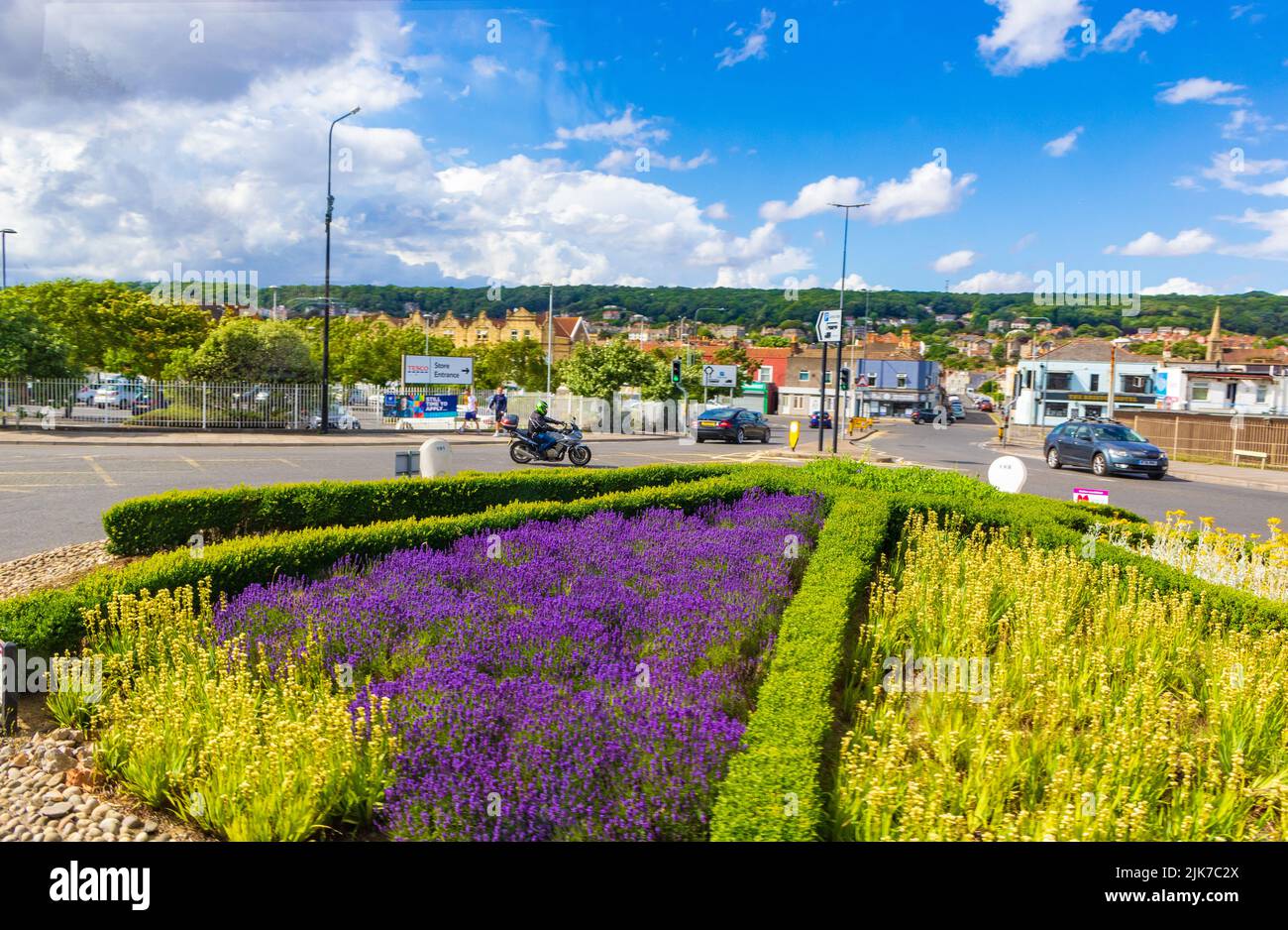 Street view at WestonsuperMare at sunset a seaside town in North