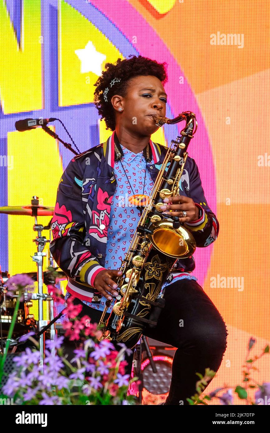 Lulworth, UK. 31st July, 2022. British musician, actor, dancer, singer