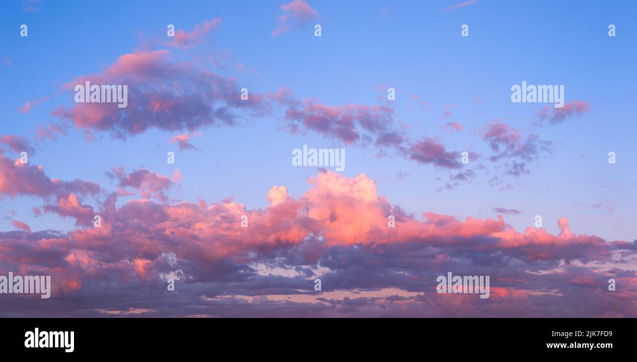Beautiful sky sunset panorama as background Stock Photo - Alamy
