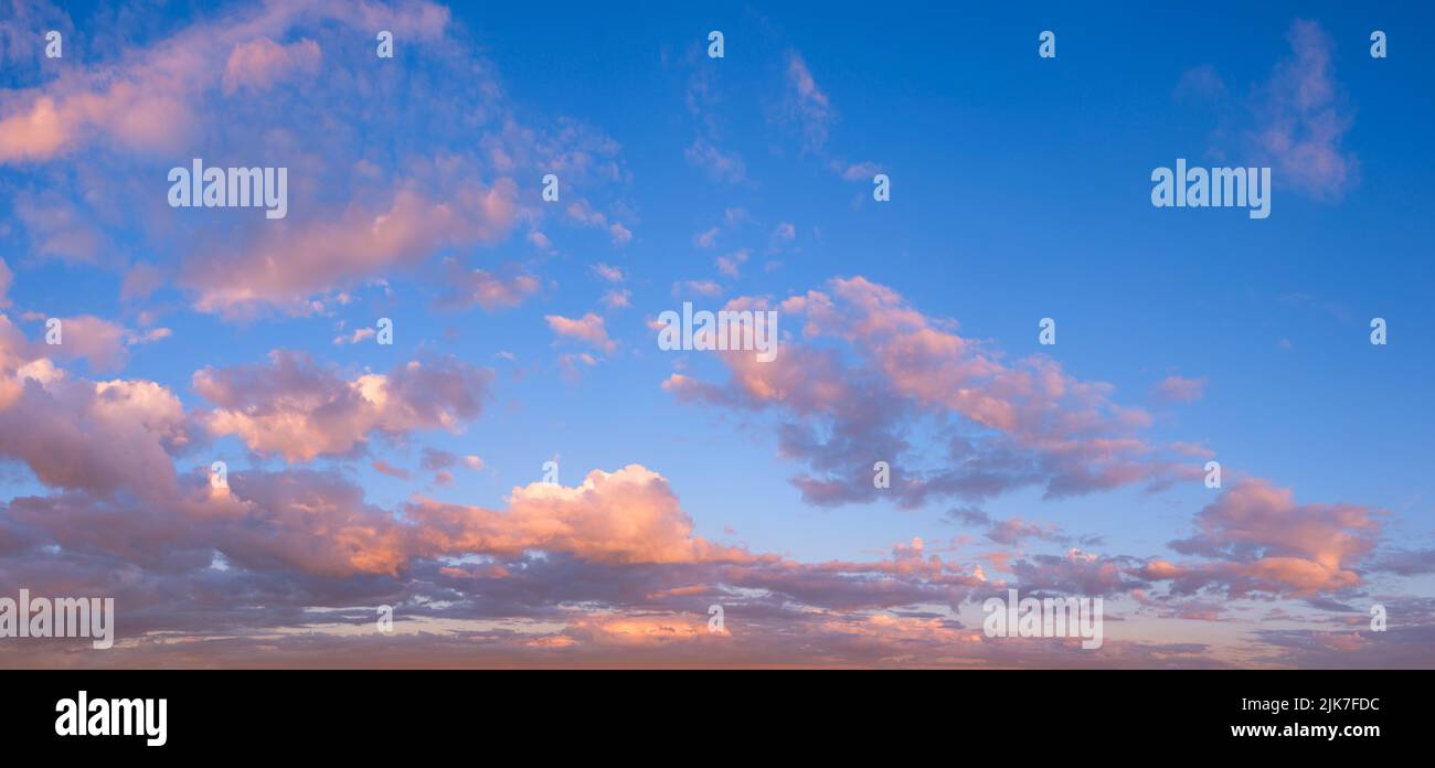 Beautiful sky sunset panorama as background Stock Photo - Alamy