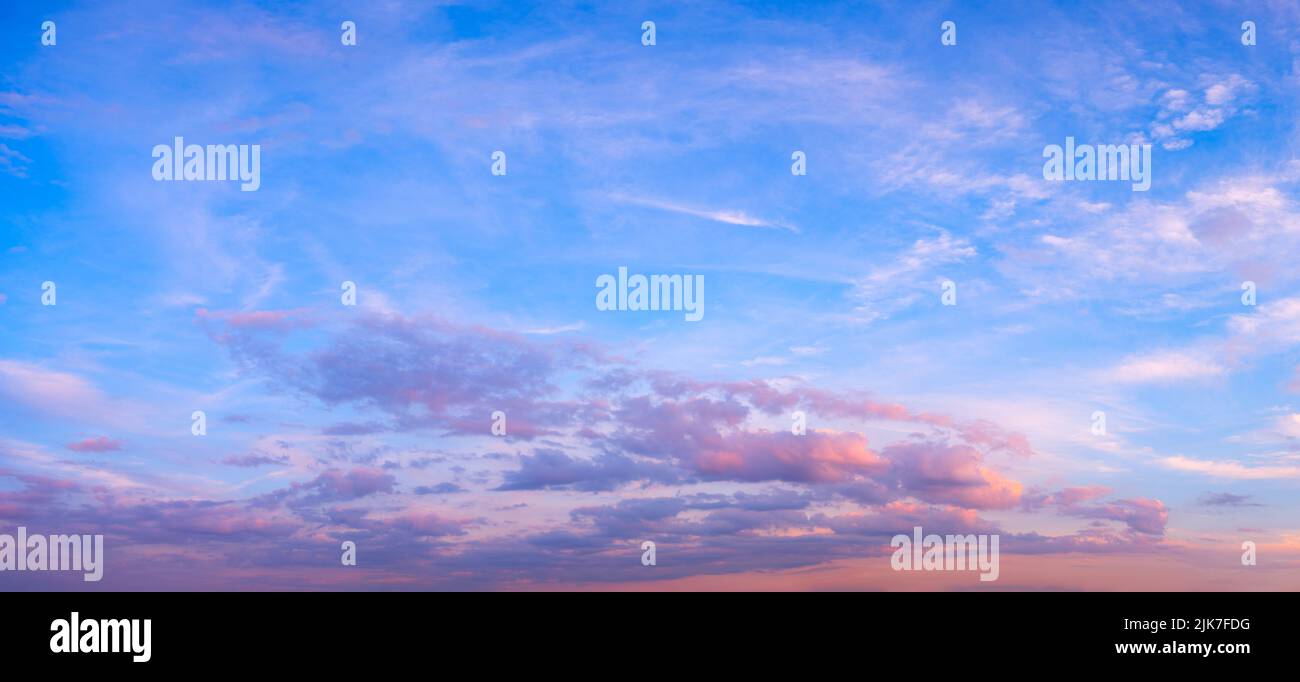 Beautiful sky sunset panorama as background Stock Photo - Alamy