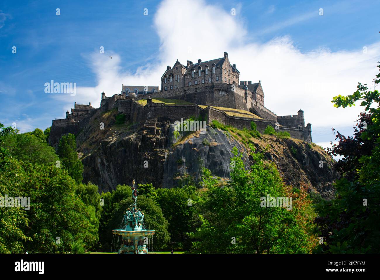Edinburgh Castle during summer, Scotland Stock Photo