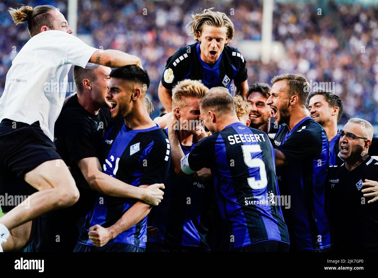 Mannheim, Germany. 31st July, 2022. Soccer: DFB Cup, SV Waldhof