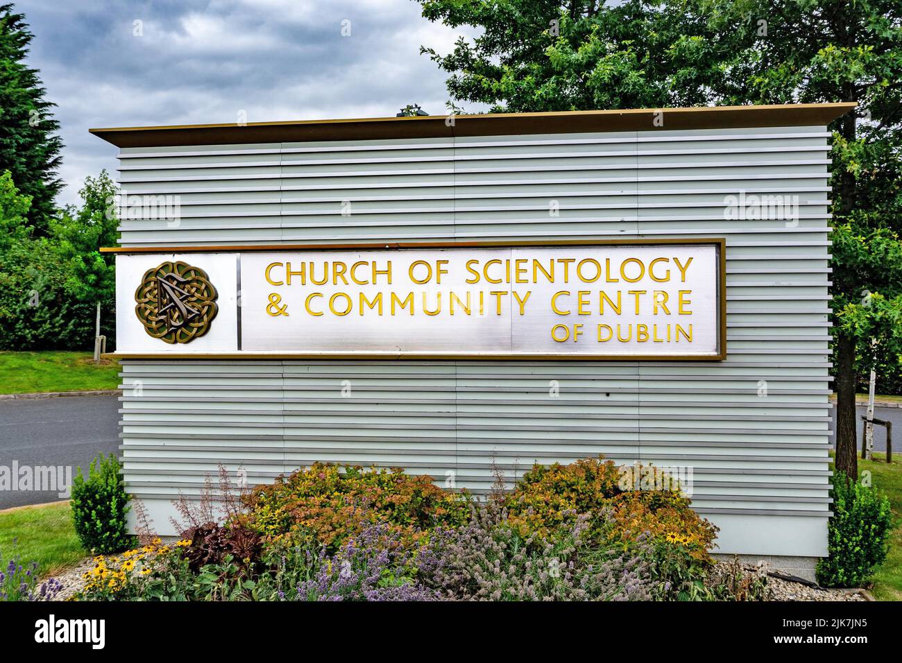 The entrance to the Church of Scientology Church in Firhouse Road, Tallaght, Dublin, Ireland. Stock Photo