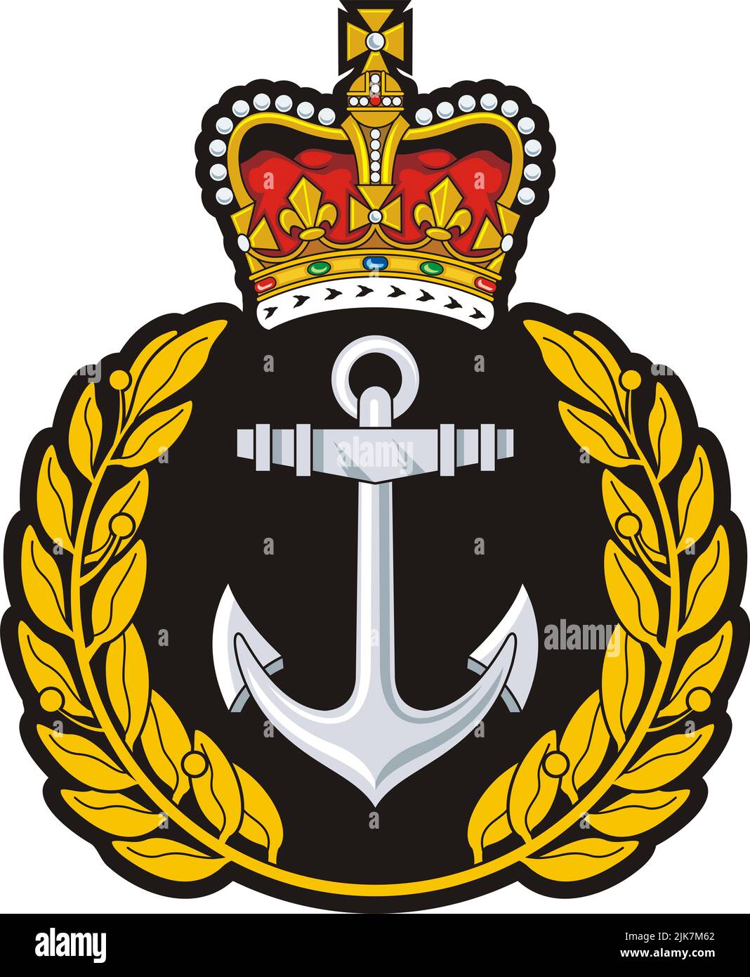 Navy Cap Badge Symbol Anchor Wreath And Crown Stock Photo Alamy