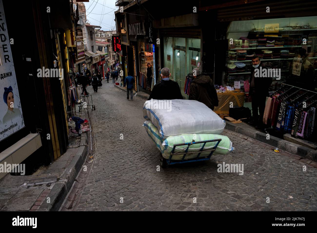 Istanbul, Turkey - 2022: Shopping in streets of the Grand Bazaar Stock Photo