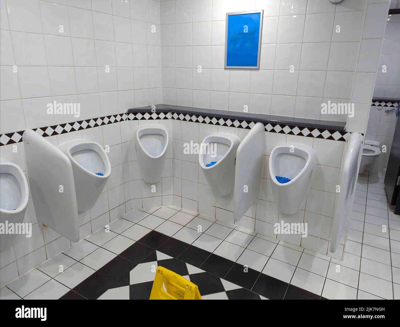 Row of white ceramic urinals in a mens toilet Stock Photo Alamy