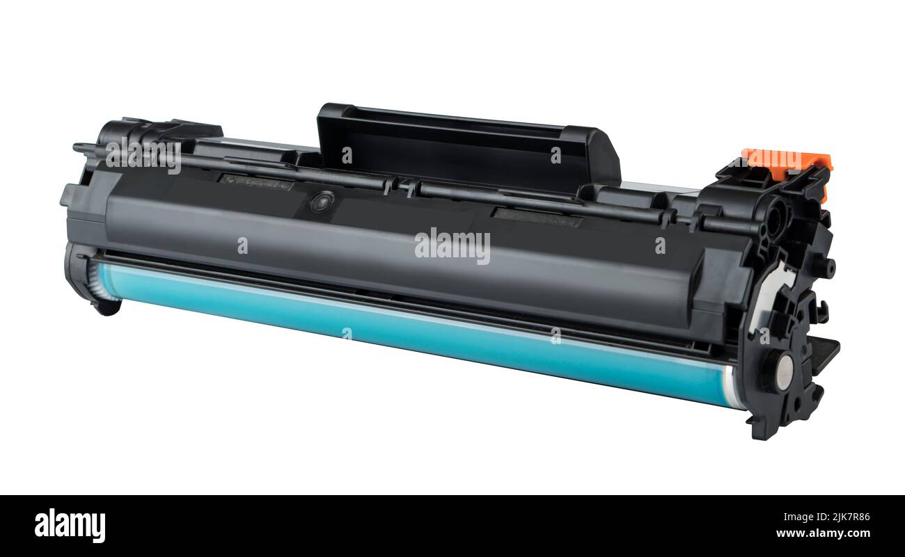 cartridge for a laser printer, a spare part for a printer, on a white