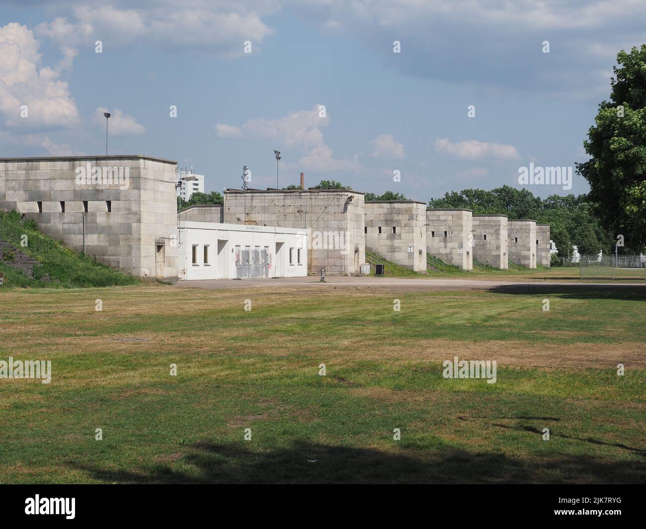 Zeppelinfeld translation Zeppelin Field designed by architect Albert Speer as part of the Nazi party rally ground in Nuernberg, Germany Stock Photo