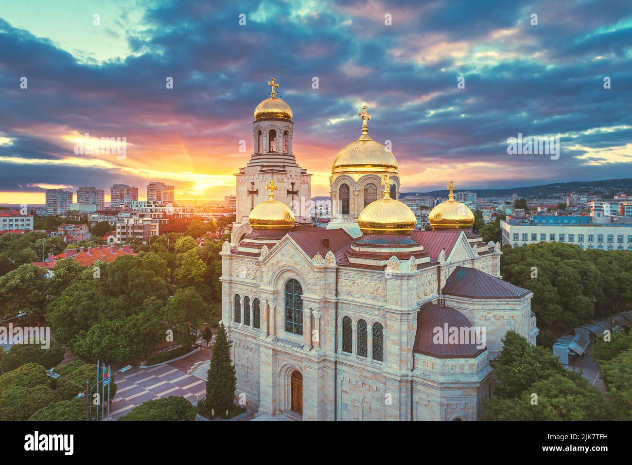Aerial view of The Cathedral of the Assumption in Varna Stock Photo