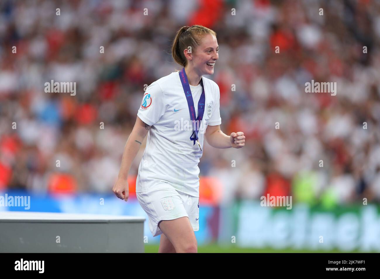 London, UK. 31st July, 2022. 31st July 2022; Wembley Stadium, London, England: Womens European International final, England versus Germany: Keira Walsh of England with winners medal Credit: Action Plus Sports Images/Alamy Live News Stock Photo