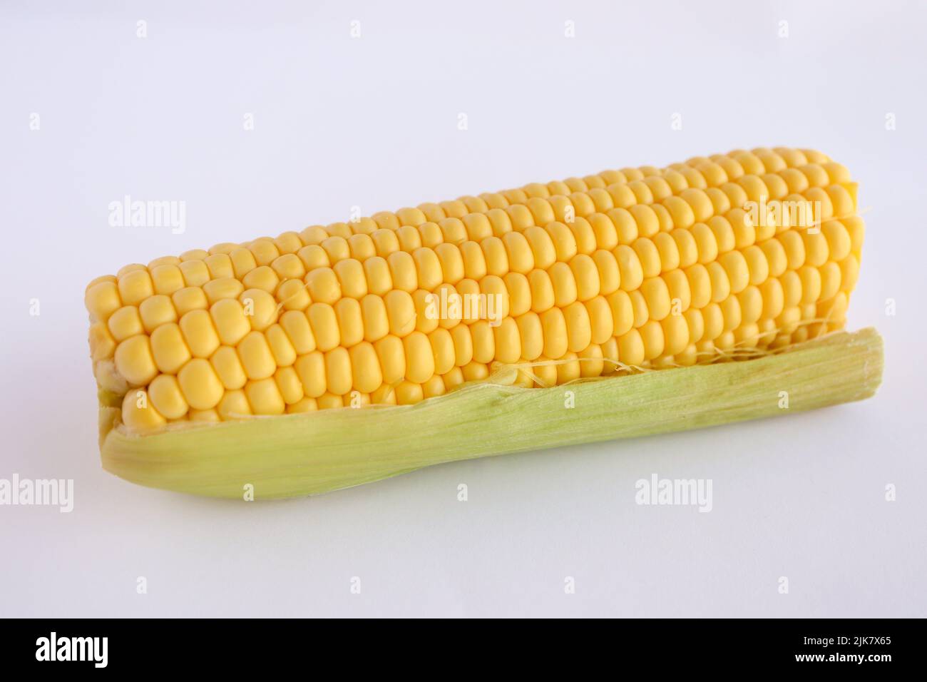 Corn on the cob on a white background Stock Photo