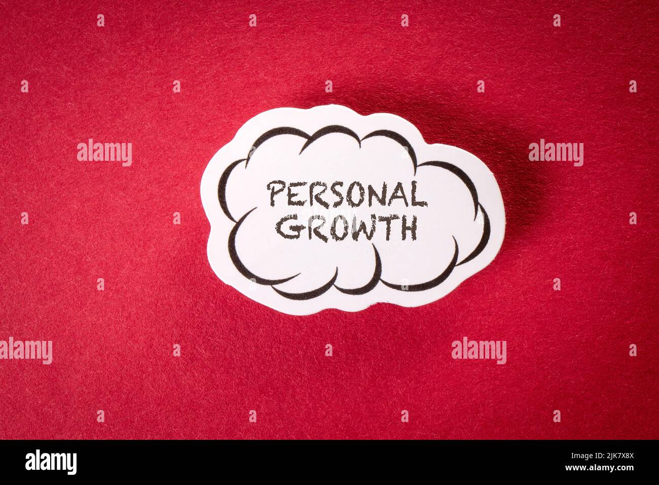 Personal Growth. Text in speech cloud on red background. Stock Photo
