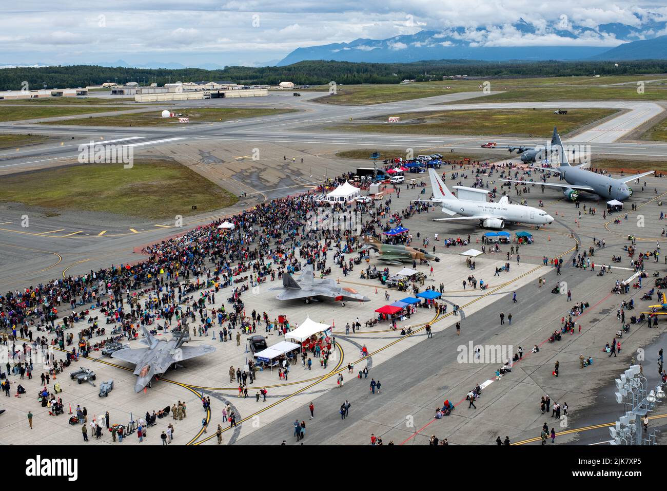 A crowd enjoys the Arctic Thunder Open House at Joint Base Elmendorf