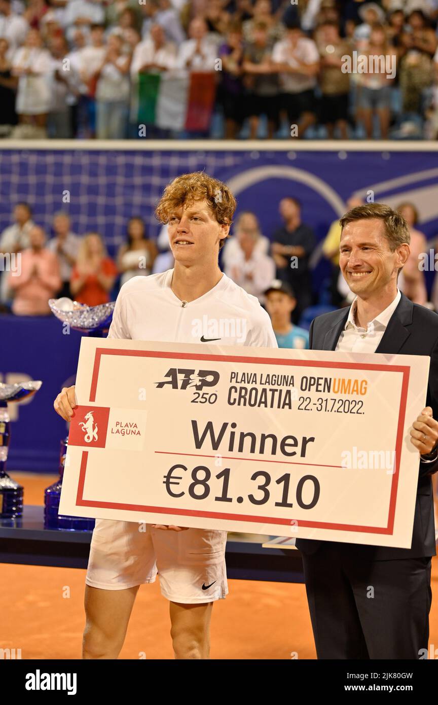 Umago, Umago, Croatia, July 31, 2022, Jannik Sinner (IT) during ATP